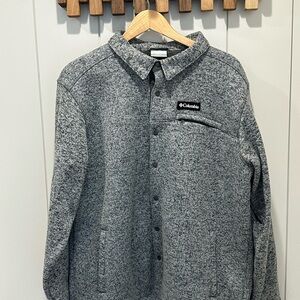 Columbia Grey Heather Fleece Snap Jacket